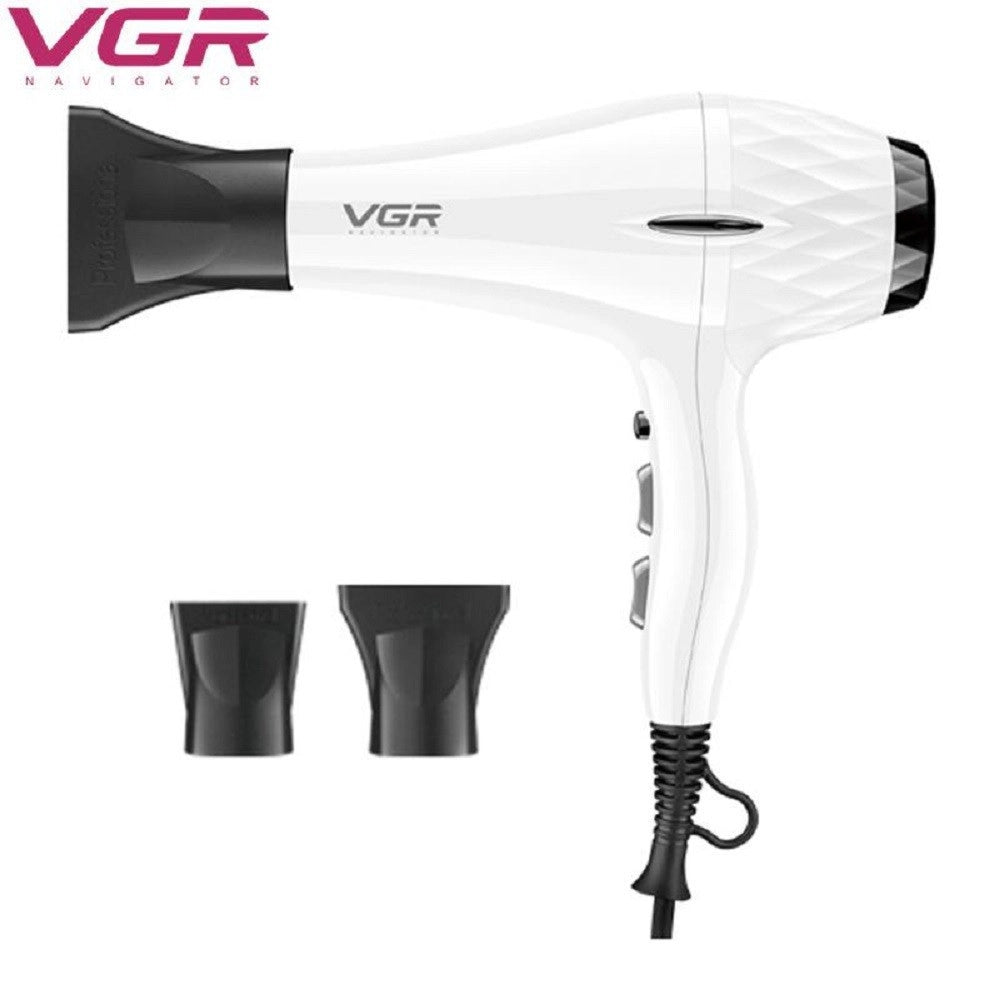 Trade Shop - Asciugacapelli Phon Elettrico Professionale Ad Alta Potenza 2200w 2 Ugelli V-413 -