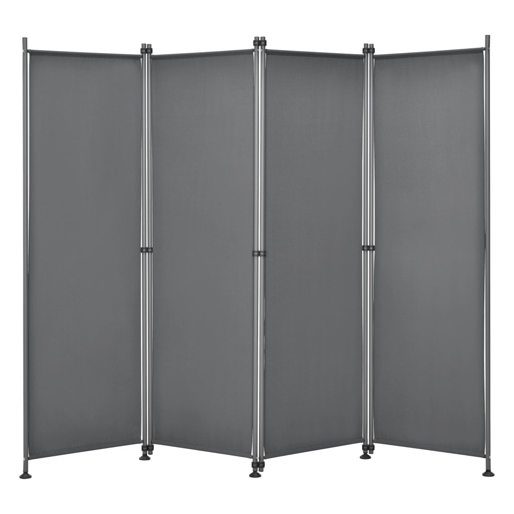 Paravento Modica a 4 Pannelli Parete Divisorio con Struttura Pieghevole (AxL) 170x215 cm - Grigio Medio pro.tec