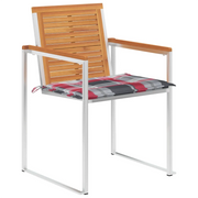 Sedie da Giardino con Cuscini 4 pz in Legno Massello di Acacia 3078483