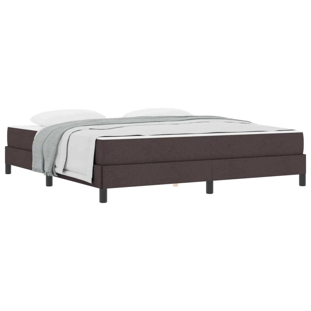 Letto a molle con materasso Marrone Scuro 180 x 200 cm Tessuto