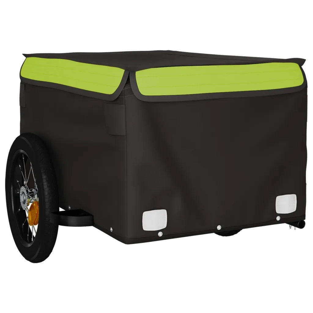Rimorchio da Bici Nero e Verde 30 kg in Ferro 94081