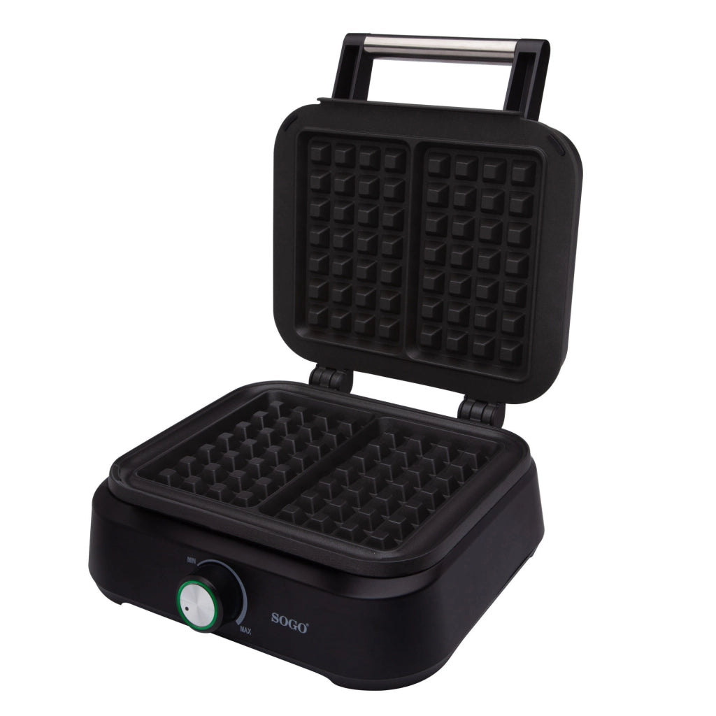 Macchina per waffle belgi elettrica, piastre 17x10,5 cm, 1500W, controllo temperatura, rivestimento antiaderente - SOGO
