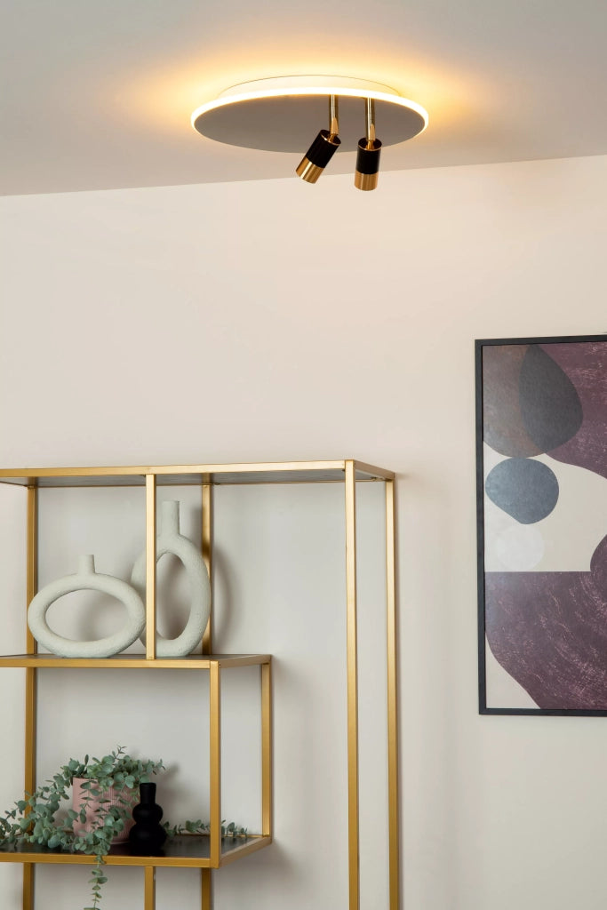 Plafoniera LED Lucide Jubel nera/oro 40cm dimmerabile