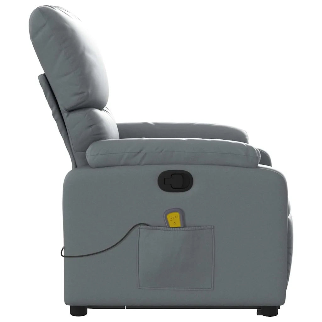 Poltrona Alzapersona Reclinabile Massaggio Grigio Similpelle 3204896