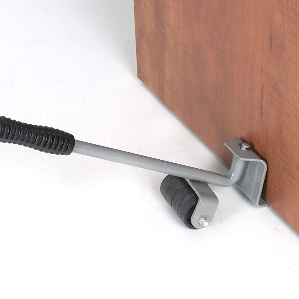 Set Ruote Sposta Mobili Pesanti con Asta Cambio Sollevamento Divano Tavolo