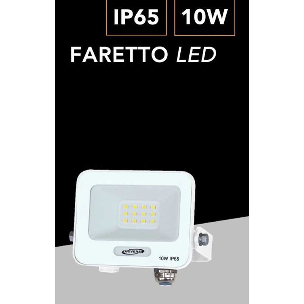 Trade Shop - Faro Proiettore Smd Led Floodlight 10w Slim Ip65 Bianco Luce 3000k 4000k 6500k Ek05-10w-b - -bianco Naturale      -