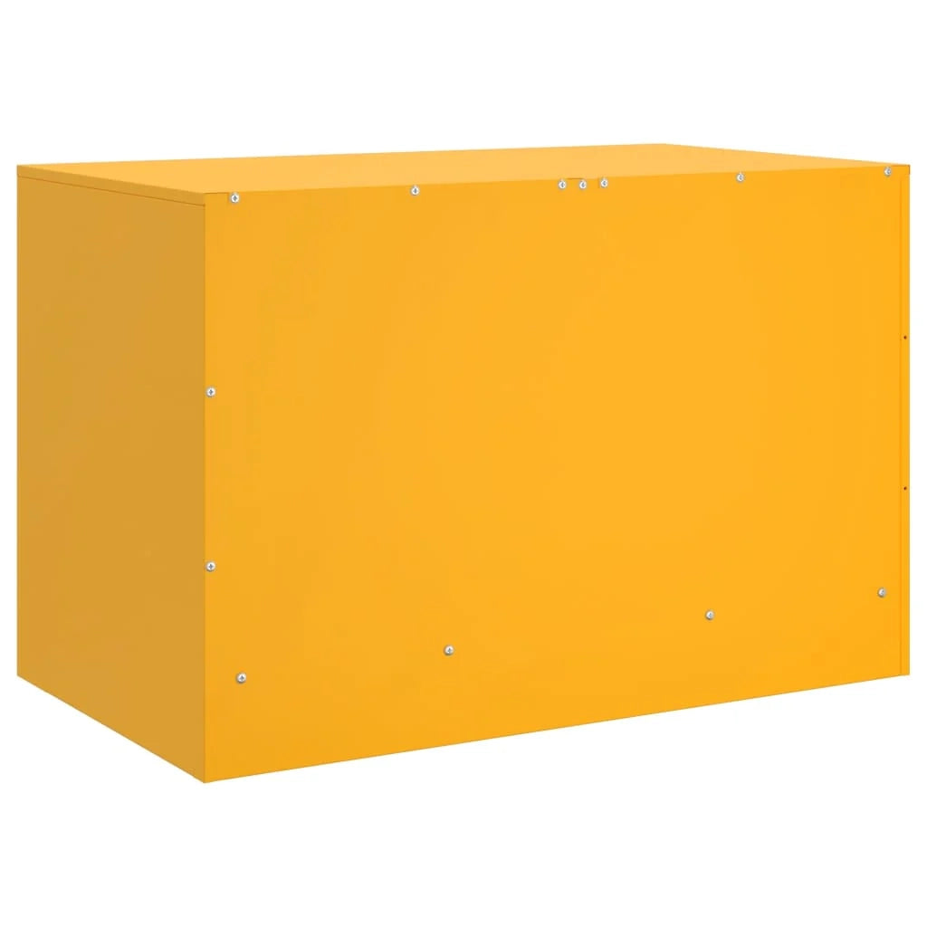 Mobile TV multimediale scaffale TV credenza mobile TV sala da pranzo soggiorno camera da letto 2 pezzi giallo senape 67 x 39 x 44 cm acciaio giallo 02_0028631