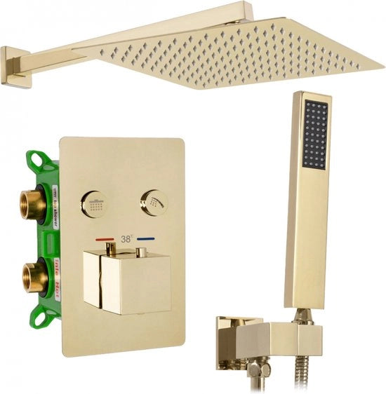 Doccia a getto regolabile in acciaio inox 40cm