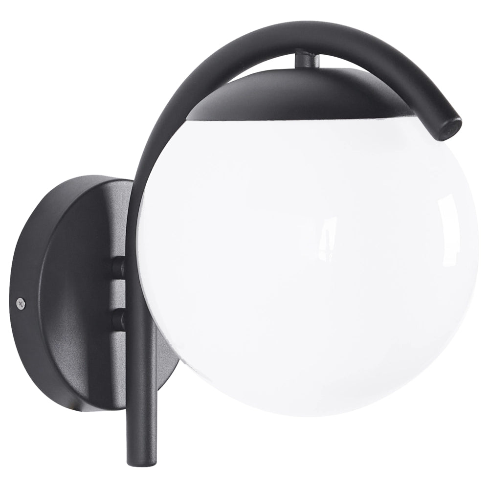 Lampada da parete per esterni Sconce nere Metallo Alluminio Materiale sintetico Opaco Design moderno Giardino Patio