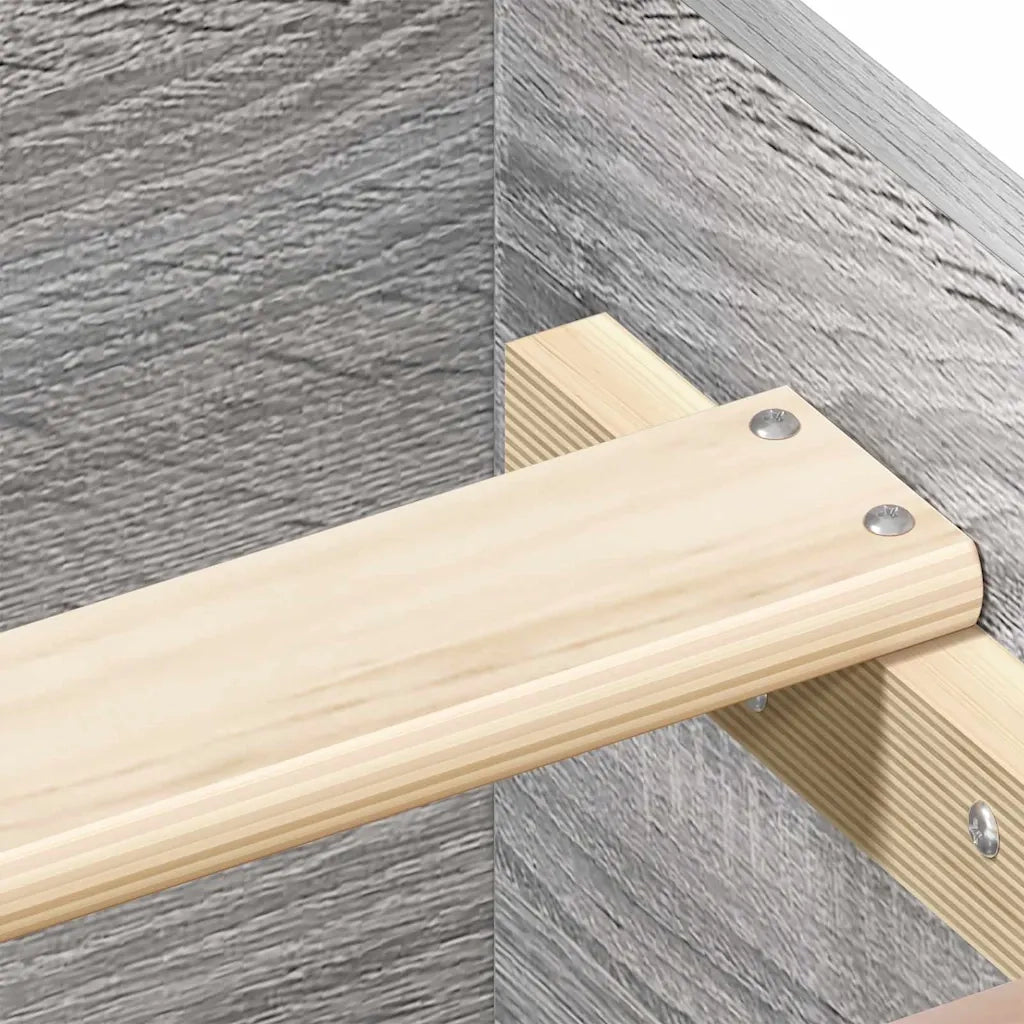 Giroletto con Testiera e Pediera-Struttura Letto Grigio Sonoma 150x200 cm