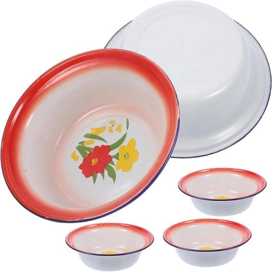 Casseruola Premium in Stile Vintage - 20cm - 5 pezzi - Ciotola per Insalata e Noodle - Ciotola in Ceramica - Ciotola per Cibo Profonda