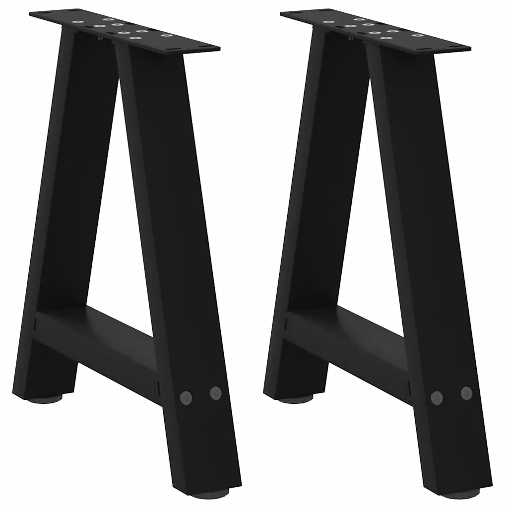 Gambe per Tavolino da CaffÃ¨ a Forma di A 2 pz Nere 50x(42-43) cm Acciaio
