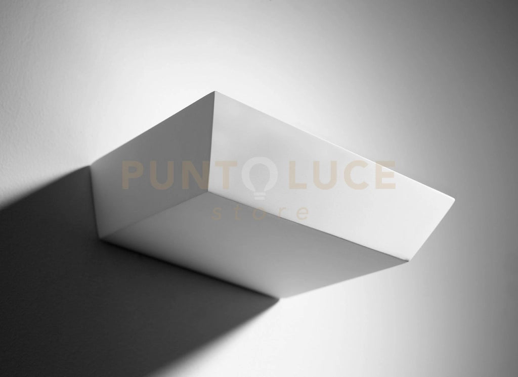 ANCHISE applique a Parete 1 Luce in gesso bianco attacco GX53 l.15x16cm