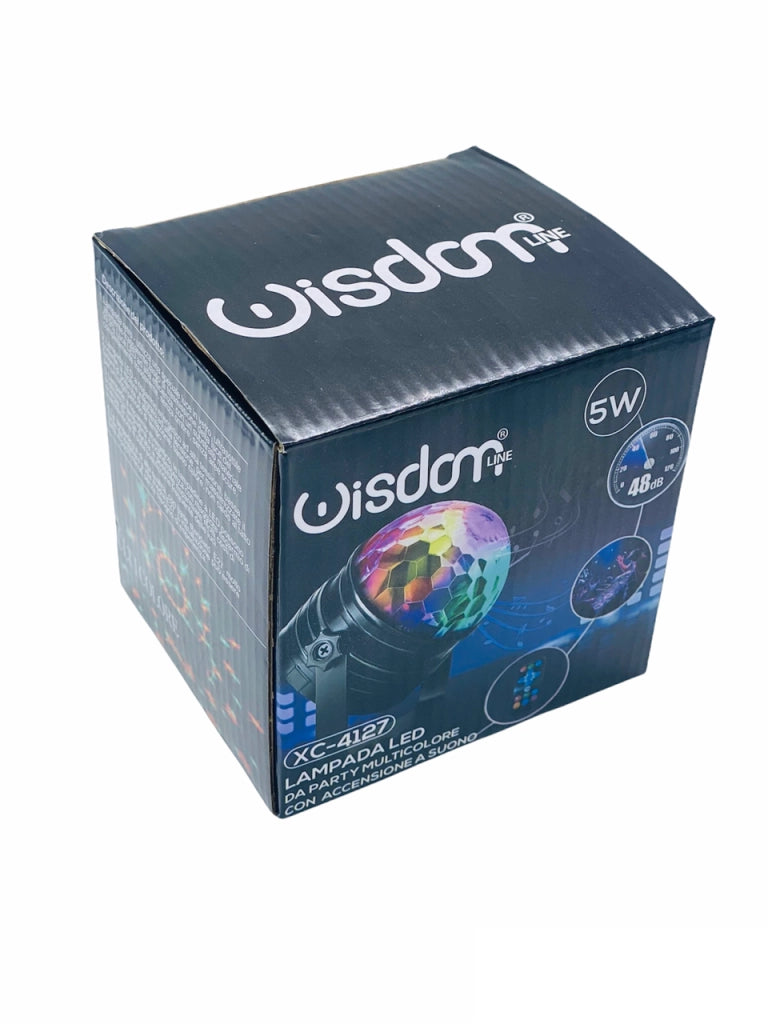 PROIETTORE LAMPADA LED RGB EFFETTI DISCO 5W CON TELECOMANDO ACCENSIONE A SUONO