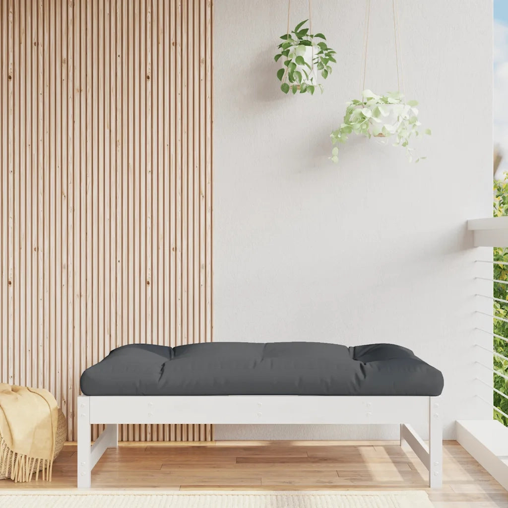 Sedia da giardino-Poggiapiedi da Giardino 120x80 cm Legno Massello di Pino Bianco 797004