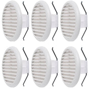 Multipack 6 pezzi griglie di ventilazione tonde mm 145 bianca con molle e rete aerazione foro da mm 80 a 125