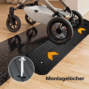 Rampa in gomma per marciapiede e soglia 1100 x 320 x 38 mm max 50 t con elementi riflettenti