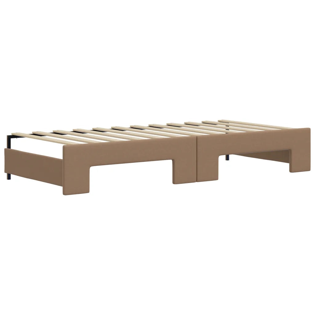 Divano Letto Estraibile Cassetti-Sofa Letto-Daybed Cappuccino 90x200cm Similpelle