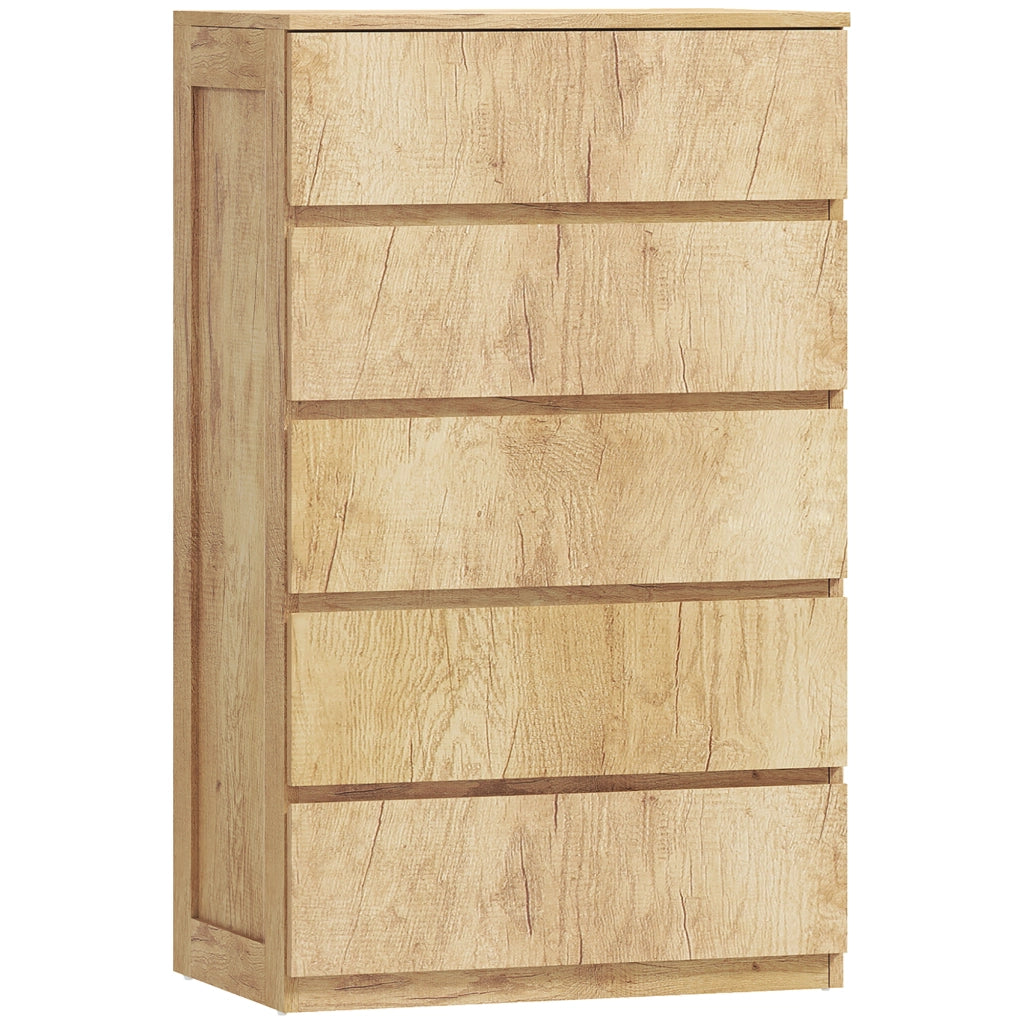 Cassettiera 5 Cassetti Senza Maniglie ¨C Minimal ¨C Legno Naturale 60x39x100