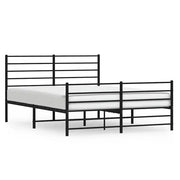 Letto matrimoniale | Letto per adulti | Giroletto con Testiera e Pediera Metallo Nero 120x190 cm