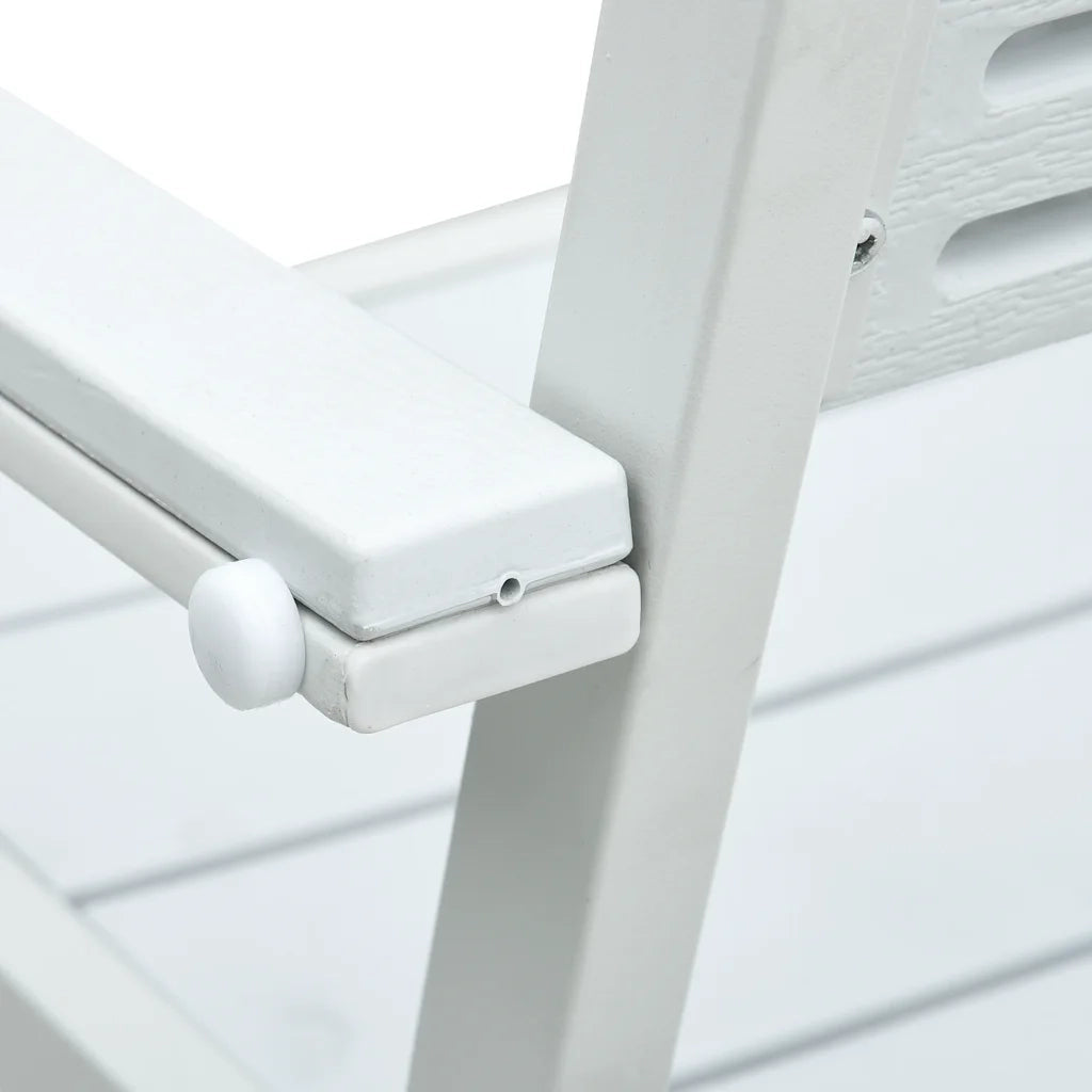 Sedie da Giardino 4 pz | Sedie da Esterno Bianche in HDPE Aspetto Legno
