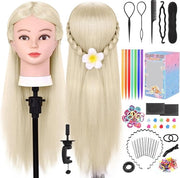 Capelli in parrucca 26 pollici 80% capelli reali con clip per tavolo e kit di acconciatura DIY bianco