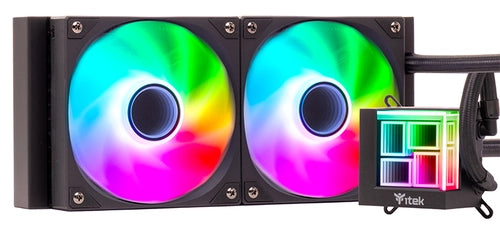 itek HYDRO CUBE 240B Processore Kit di raffreddamento a liquido 12 cm Nero 1 pz