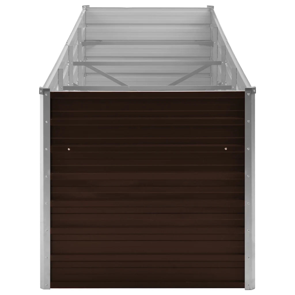 Letto Rialzato Giardino Marrone 320x80x77 cm in Acciaio Zincato cod mxl 63340