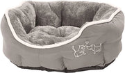 Letto per cani e gatti ovoidale, dimensioni circa 57 x 52 x 14 cm, materiale polyester, colore grigio