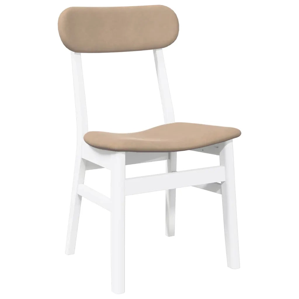Sedie da Pranzo con Cuscini 2 pz Bianco Legno Massello di Hevea 4102442