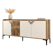 Madia Elini, Credenza 2 Ripiani, 180x35x78h cm Bianco Crema