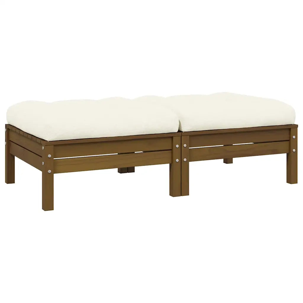 Divano da Giardino a 2 Posti con Cuscini Crema Massello di Pinocod mxl 118711