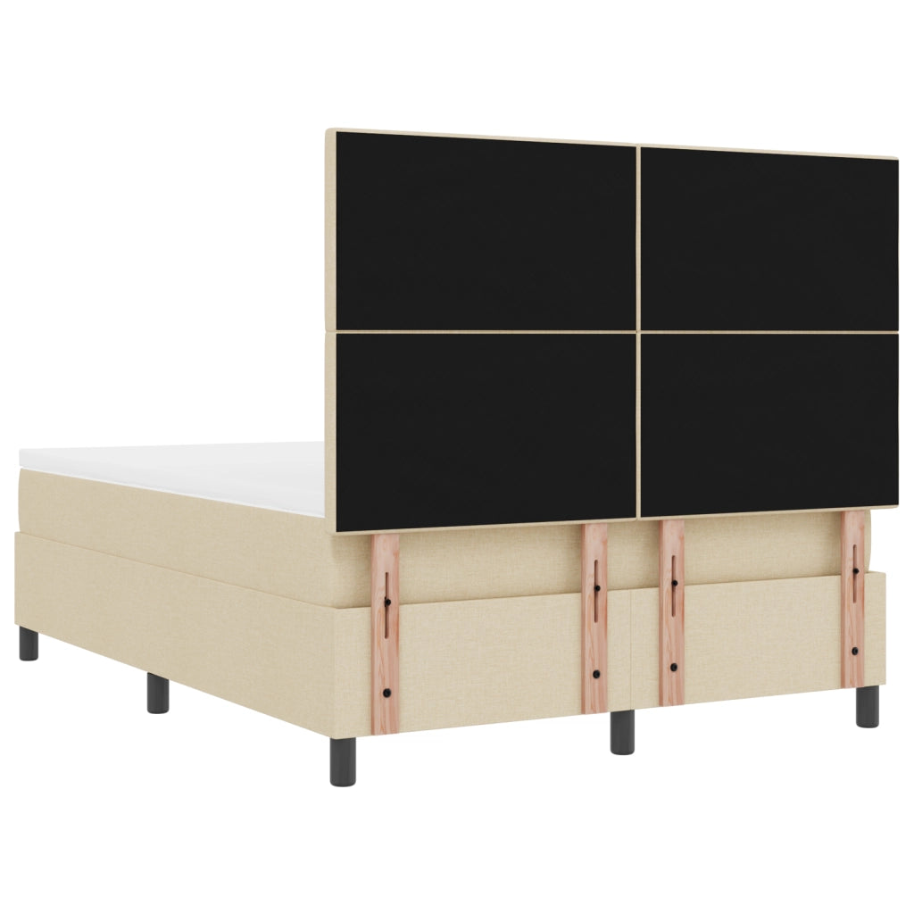 Letto con Rete a Molle con Materasso Beige 160x200 cm Tessuto