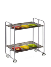 Carrello da cucina pieghevole grigio con ruote BAUHAUS 2 ripiani