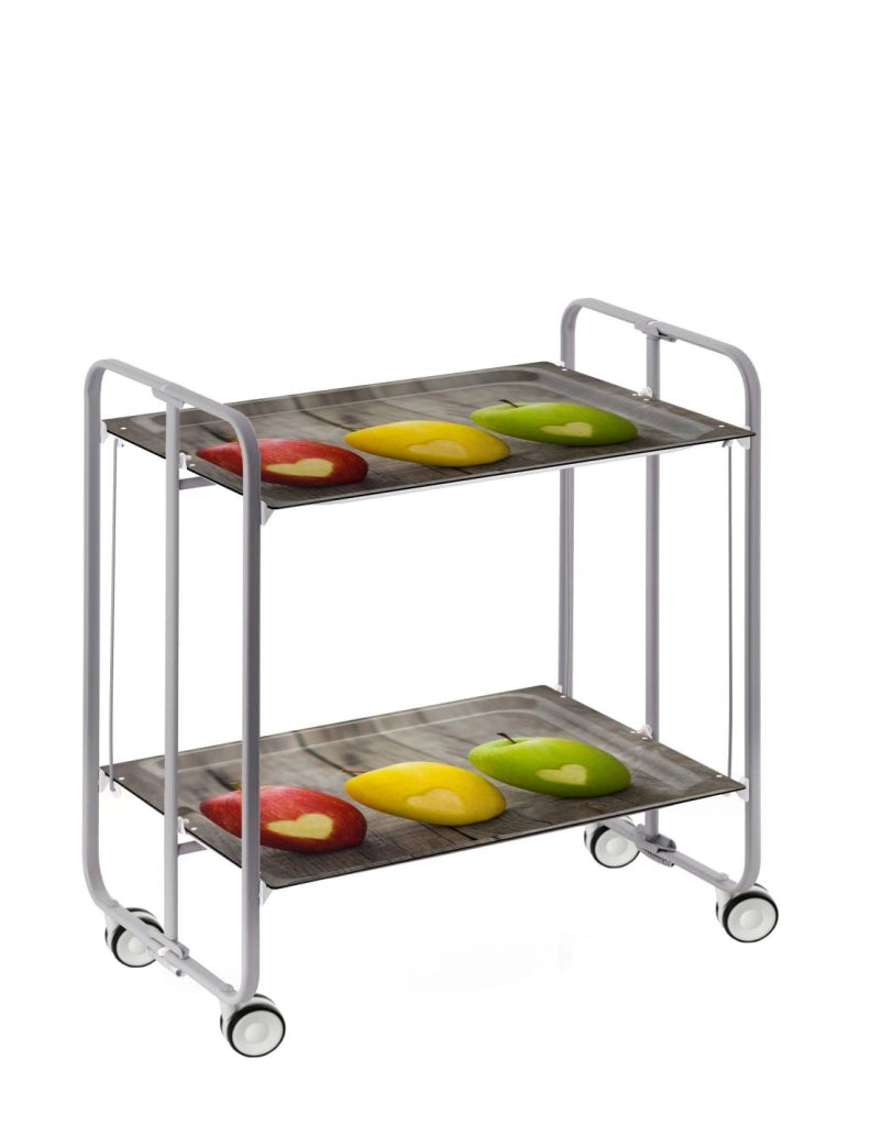Carrello da cucina pieghevole grigio con ruote BAUHAUS 2 ripiani