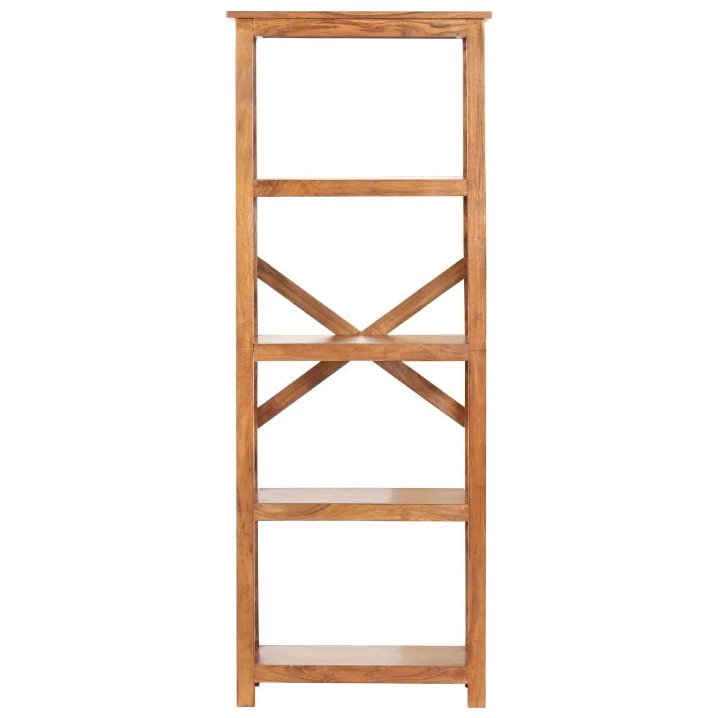 Libreria-Scaffale per Libri-Mobile di Stoccaggio 60x30x160 cm Legno Massello Acacia Finitura Ambra