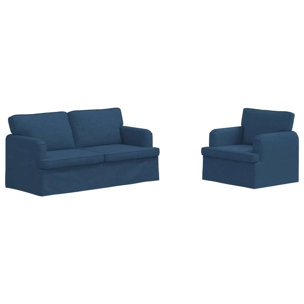 Set di divani 2 pcs Blu 162 x 80 x 85 cm Tessuto