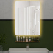 Specchio da parete 70 x 50 cm con disappannamento automatico funzione memory illuminazione regolabile vetro argentato moderno 20_0012870