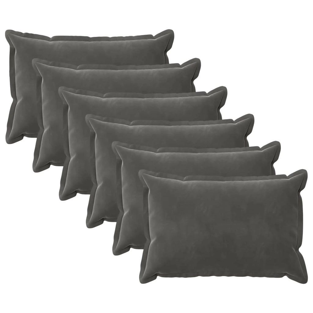 Cuscino con cuscino HOUTEN 6 pz Grigio Scuro Velluto 933227