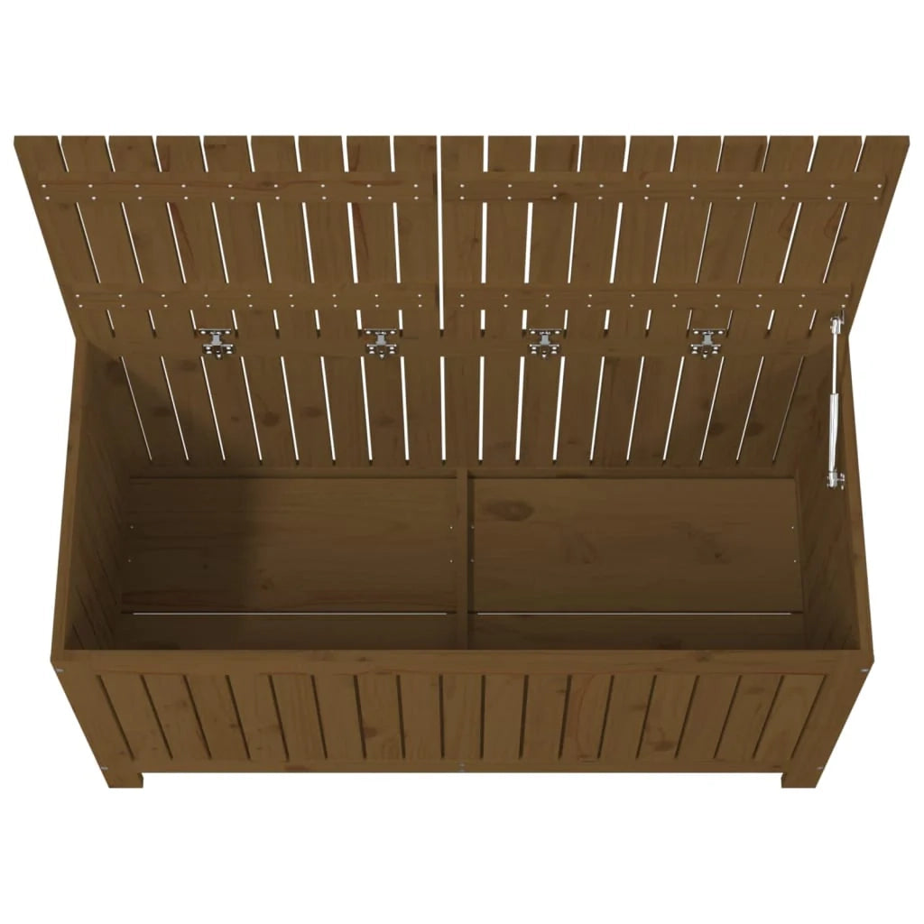 Baule portaoggetti da giardino 121 x 55 x 64 cm legno di pino color miele 02_0013103