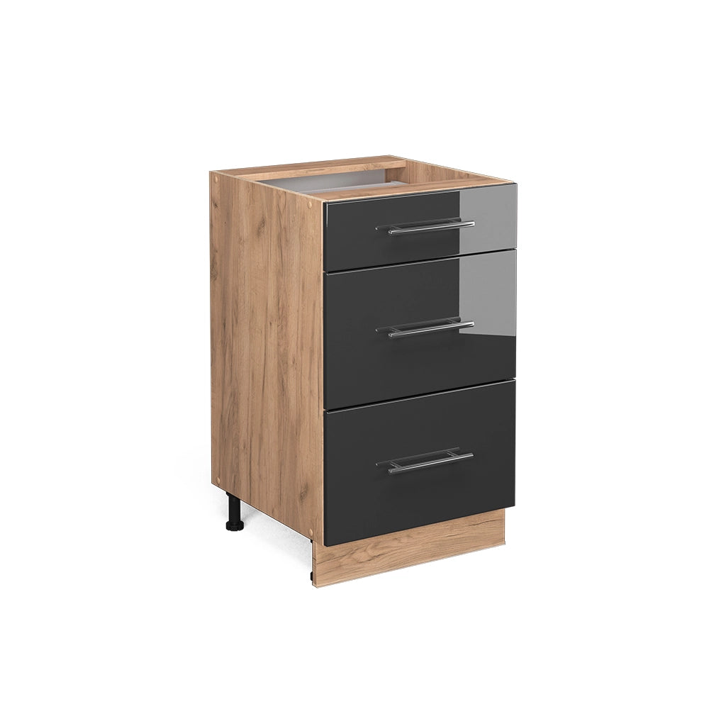 Vicco Mobiletto base per cucina Antracite lucido 50 cm senza piano di lavoro