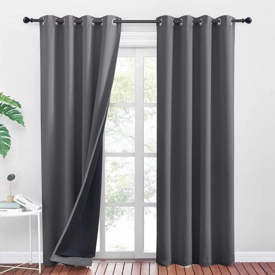 Tappeti di tenda 100% oscuranti - 2 pezzi - 140x240cm - Tenda a thermoregolazione - Tenda a oscuramento - Fodera in poliestere soffice