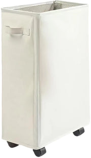 Contenitore per la Lavanderia con Ruote - Opzionabile - 4 Cassetti - Beige - Contenitore per la Lavanderia con Coperchio - Prevenzione di Odi e Odori - Spostamento Facile - Contenitore per la Lavanderia Portatile