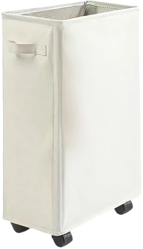 Contenitore per la Lavanderia con Ruote - Opzionabile - 4 Cassetti - Beige - Contenitore per la Lavanderia con Coperchio - Prevenzione di Odi e Odori - Spostamento Facile - Contenitore per la Lavanderia Portatile
