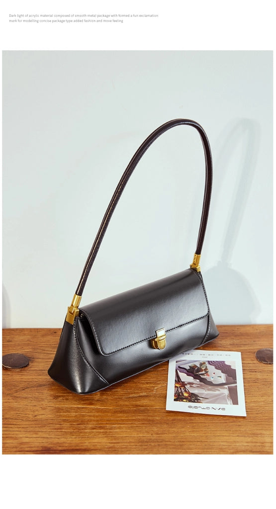 Borsa a tracolla da donna in vera pelle color platino, nera.