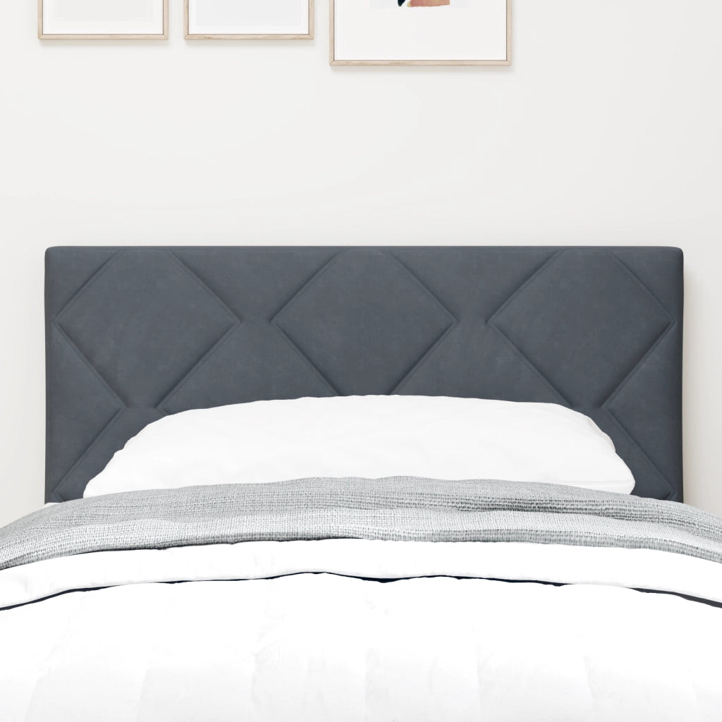 Testiera  Design a Blocchi a Diamante Grigio Scuro 80 cm in Velluto