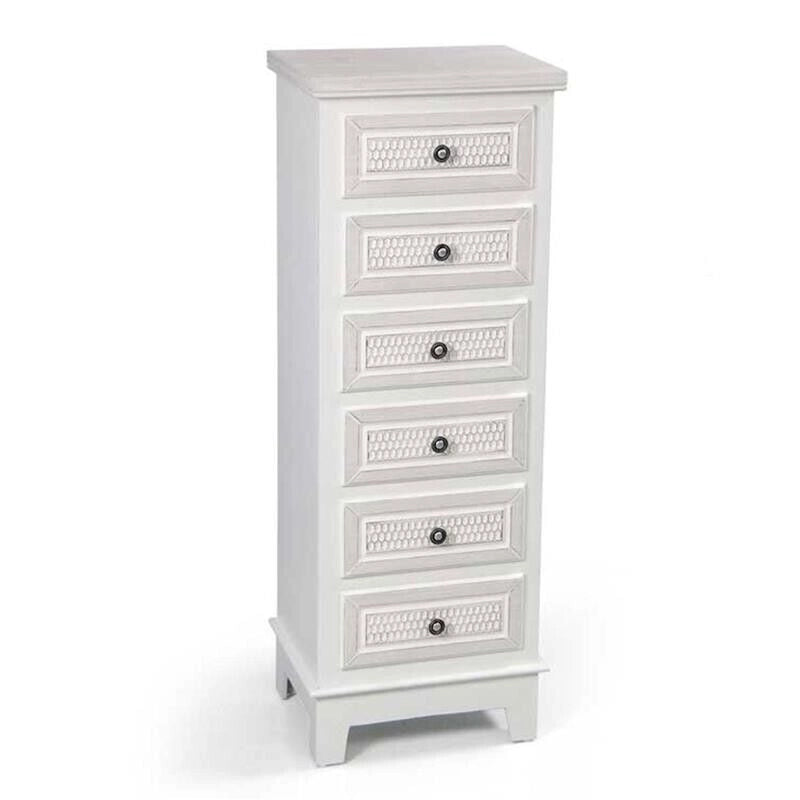 ELEGANT CASSETTIERA A 6 CASSETTI 40 X 30 X 112 CM COLORE BIANCO
