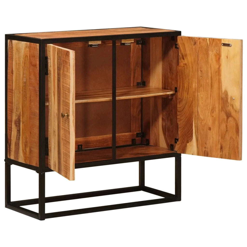 Credenza Beta Naturale 70 x 30 x 75 cm Legno di Acacia Massello 4104613