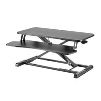 Toboli Alzata per monitor 80x40cm con porta tastiera, regolabile, Supporto di rialzo per computer