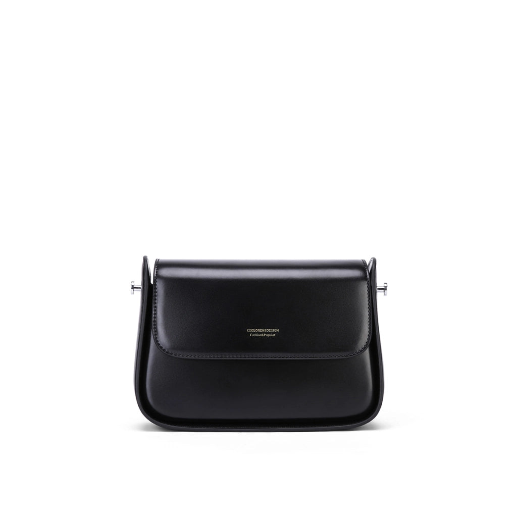 Borsa a tracolla da donna in vera pelle, nera